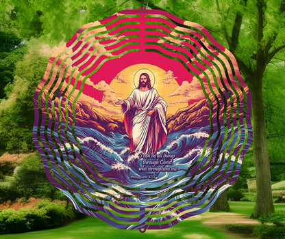 Wind Spinner Sublimation Design "I Can Do All Things Through Christ"