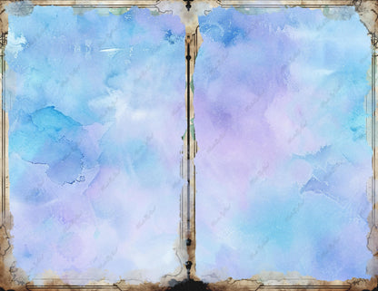 Light Blue and Lilac Watercolor Background, Seamless Pastel Texture