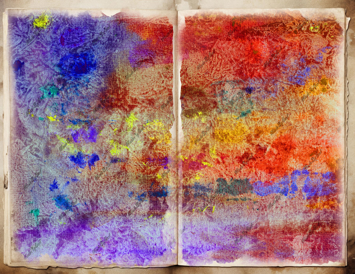 Purple and Orange Grunge Background, Vibrant Distressed Texture