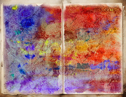 Purple and Orange Grunge Background, Vibrant Distressed Texture