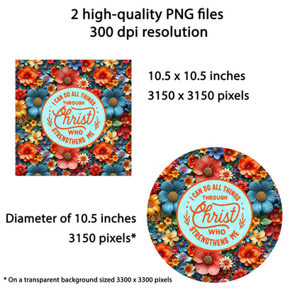 Biblical Affirmation Wind Spinner Design – Sublimation PNG Download