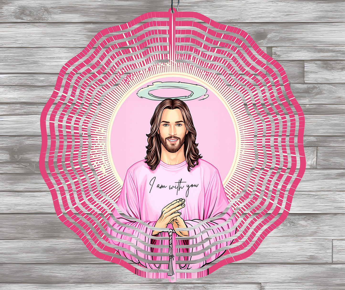 Jesus Christ "I am with you" Wind Spinner Design PNG