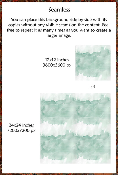 Sage Green Watercolor Background, Seamless Soft Wash Texture