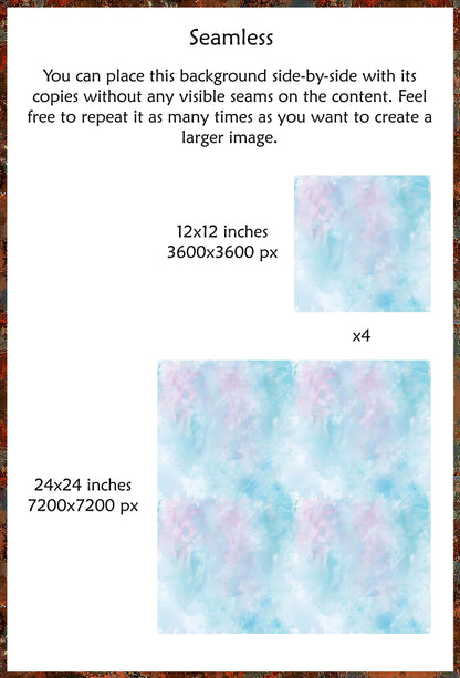 Pastel Blue and Pink Watercolor Background, Seamless Texture