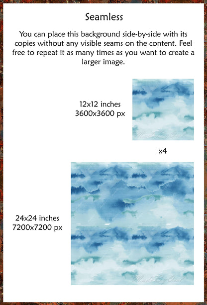 Abstract Landscape Watercolor Seamless Background, Seamless Texture