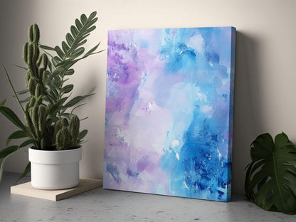Blue and Lilac Watercolor Background, Seamless Texture