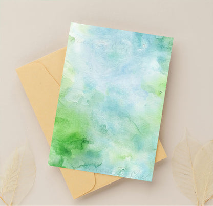 Green and Blue Watercolor Background, Seamless Digital Paper
