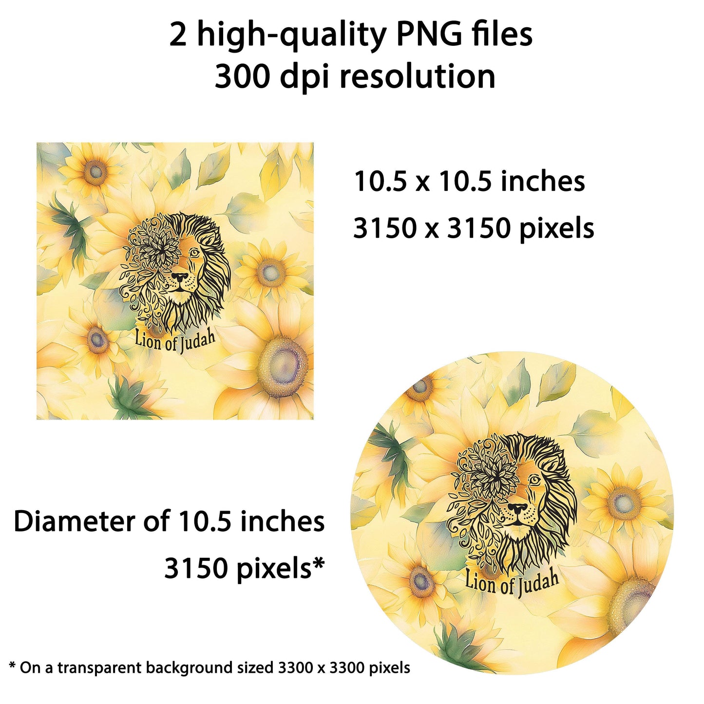 Lion of Judah Christian Wind Spinner Design – Sublimation PNG