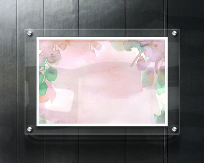 Blush Pink and Green Floral Watercolor Background