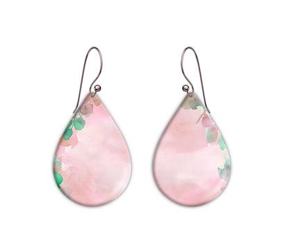Blush Pink and Green Floral Watercolor Background