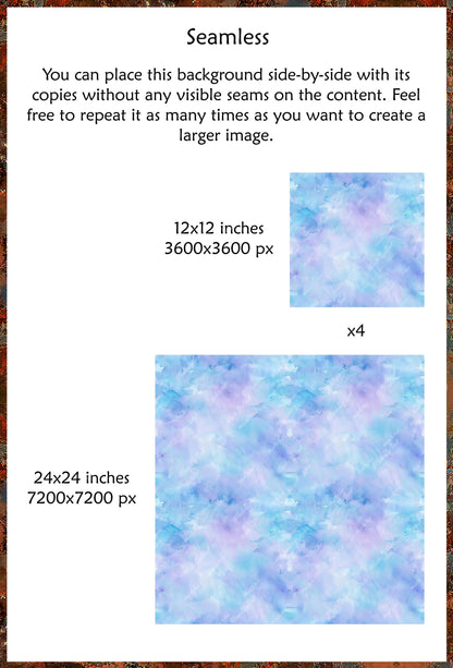 Light Blue and Lilac Watercolor Background, Seamless Pastel Texture