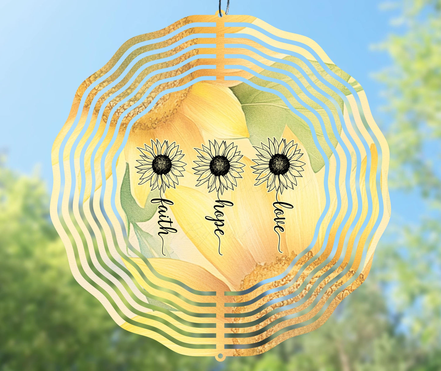 Faith Hope Love Wind Spinner Design, Sublimation PNG