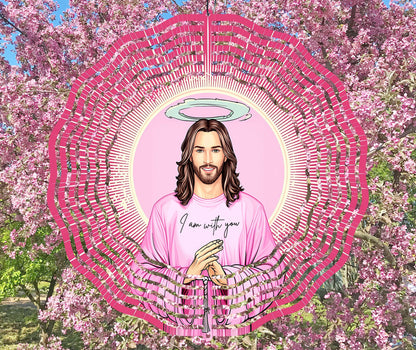 Jesus Christ "I am with you" Wind Spinner Design PNG