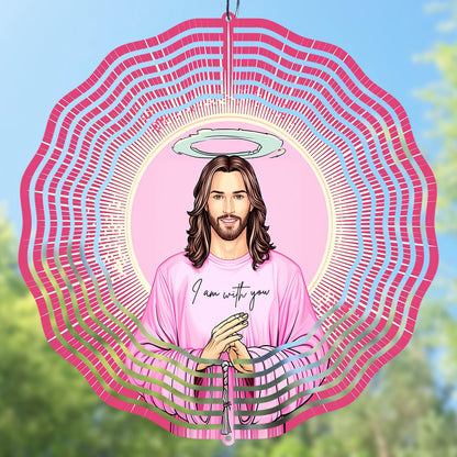 Jesus Christ "I am with you" Wind Spinner Design PNG