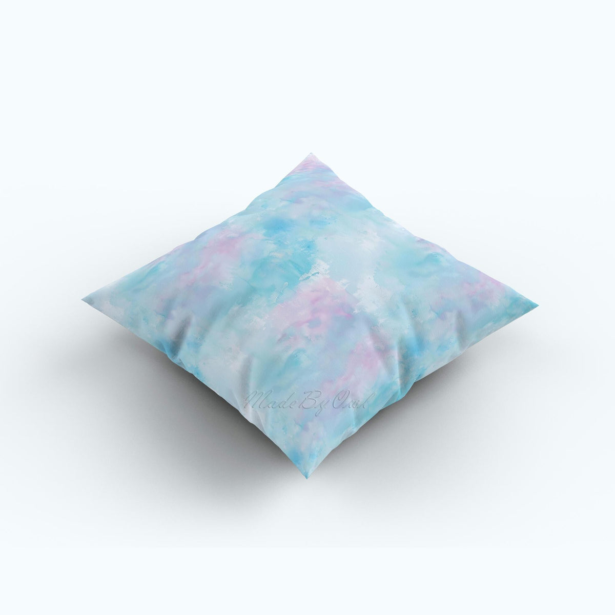 Pastel Blue and Pink Watercolor Background, Seamless Texture