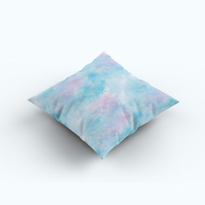 Pastel Blue and Pink Watercolor Background, Seamless Texture