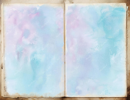 Pastel Blue and Pink Watercolor Background, Seamless Texture