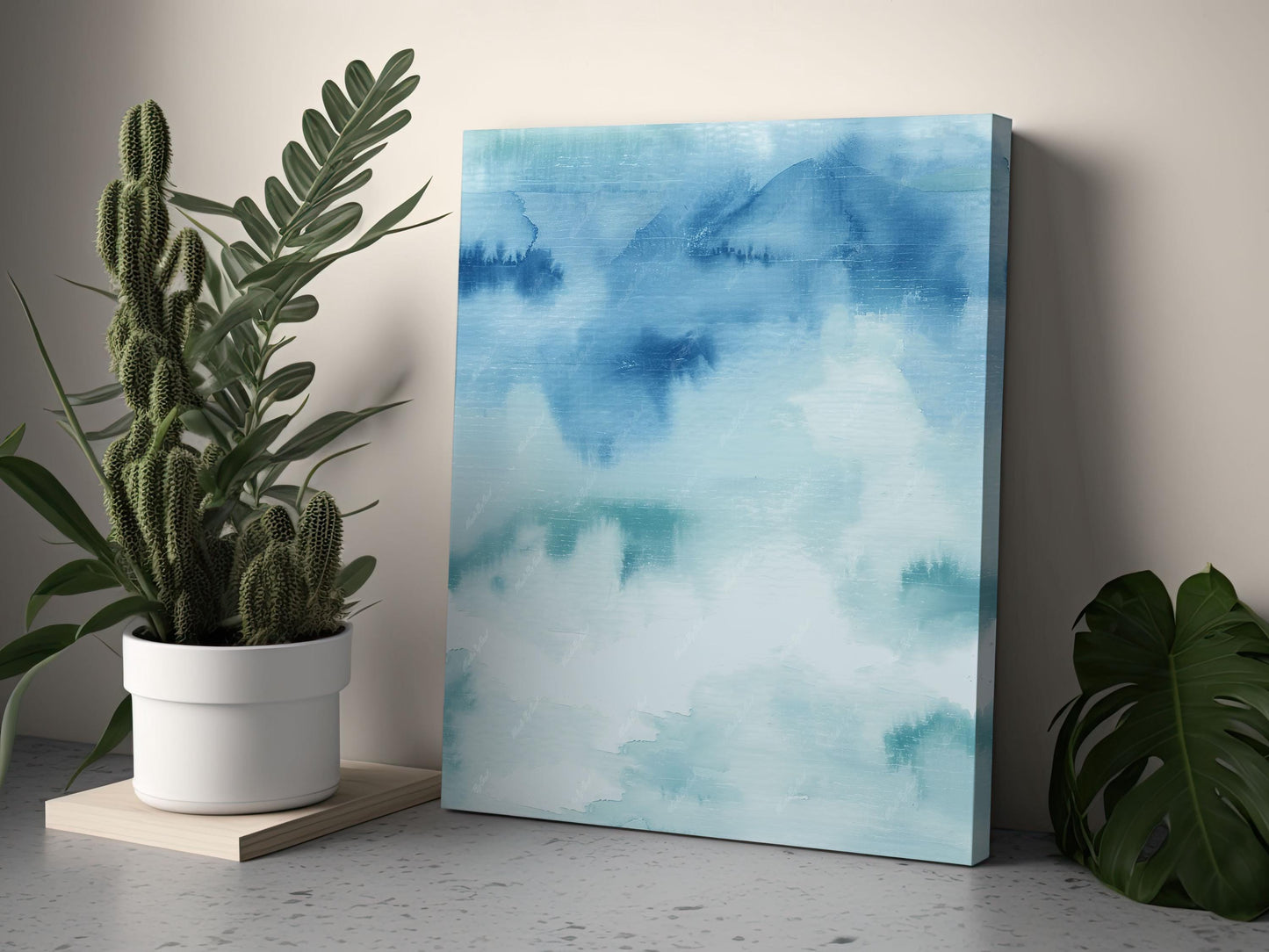 Abstract Landscape Watercolor Seamless Background, Seamless Texture