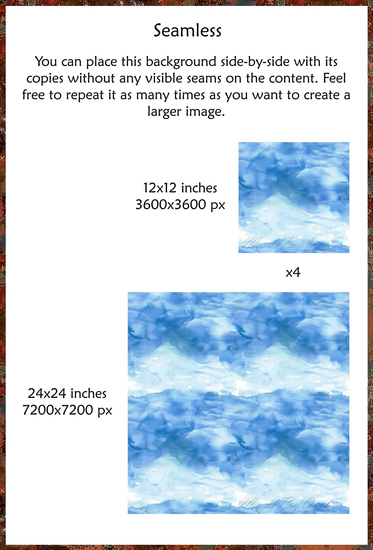Sky Blue Watercolor Background, Seamless Brushwork Texture