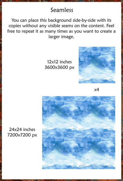 Sky Blue Watercolor Background, Seamless Brushwork Texture