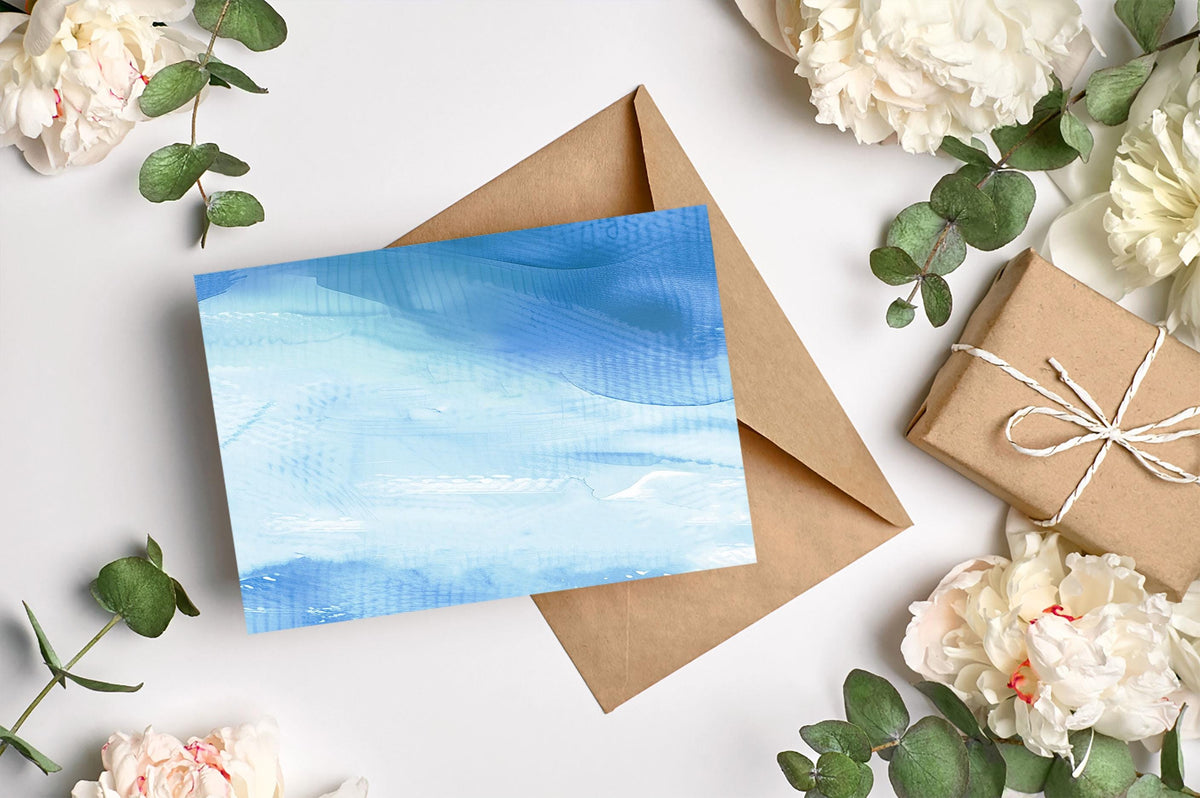 Sky Blue Watercolor Background, Seamless Brushwork Texture