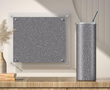 3 Silver and Black Glitter Tumbler Sublimation Designs – 3 Solid Color PNG Wraps
