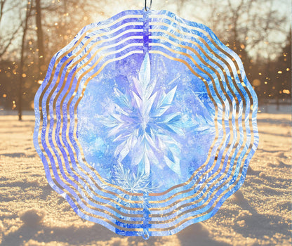Snowflake Wind Spinner Sublimation Design Instant PNG