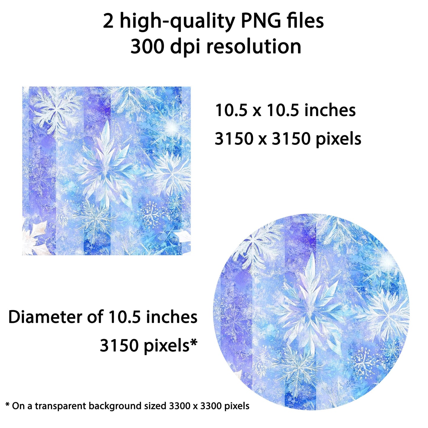 Snowflake Wind Spinner Sublimation Design Instant PNG
