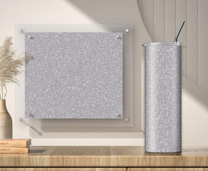 Silver and Gray Glitter Tumbler Sublimation Designs – 3 Solid Color PNG Wraps