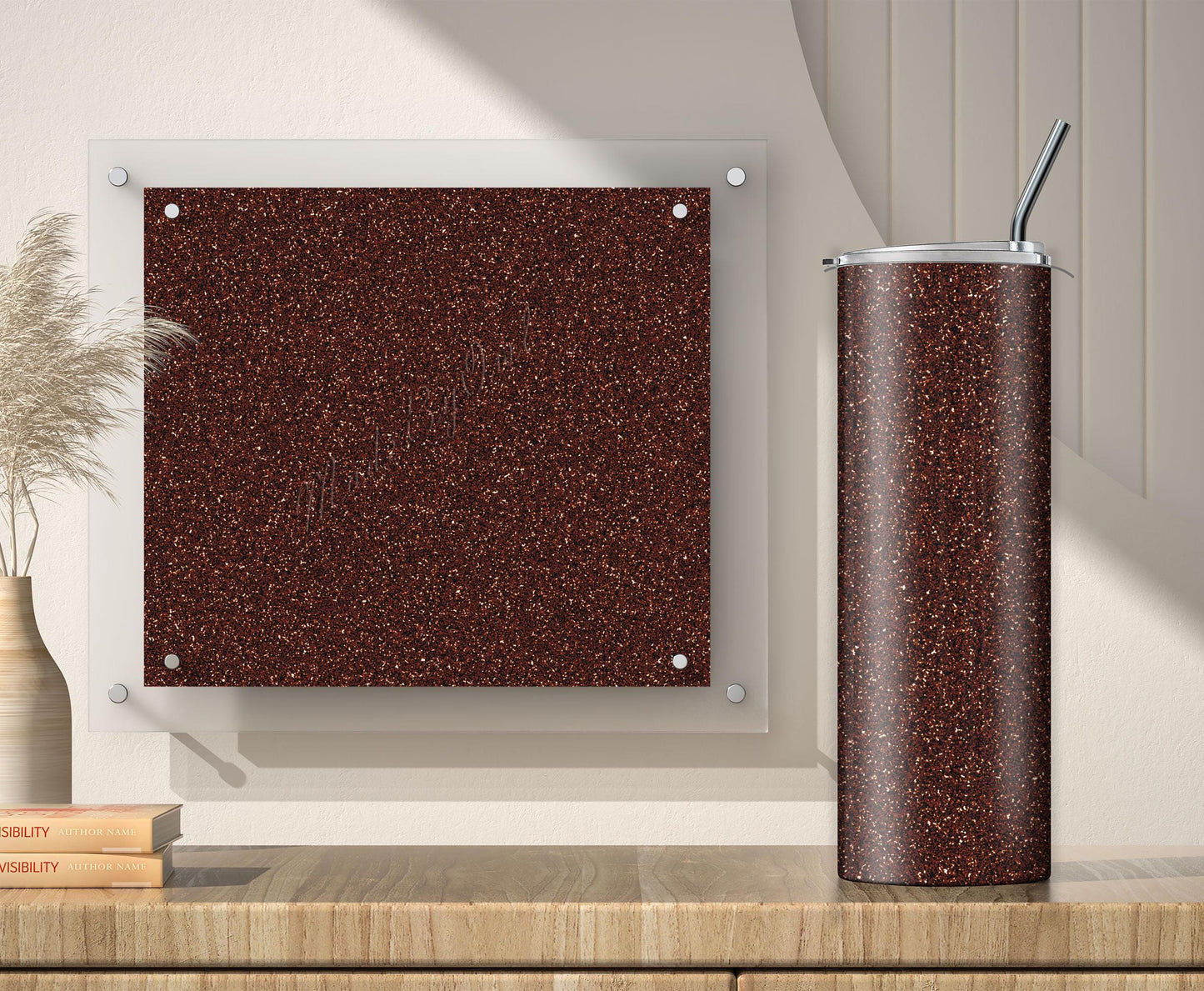 3 Brown Glitter Tumbler Sublimation Designs – 20oz, 3 PNG Wraps Mini Bundle