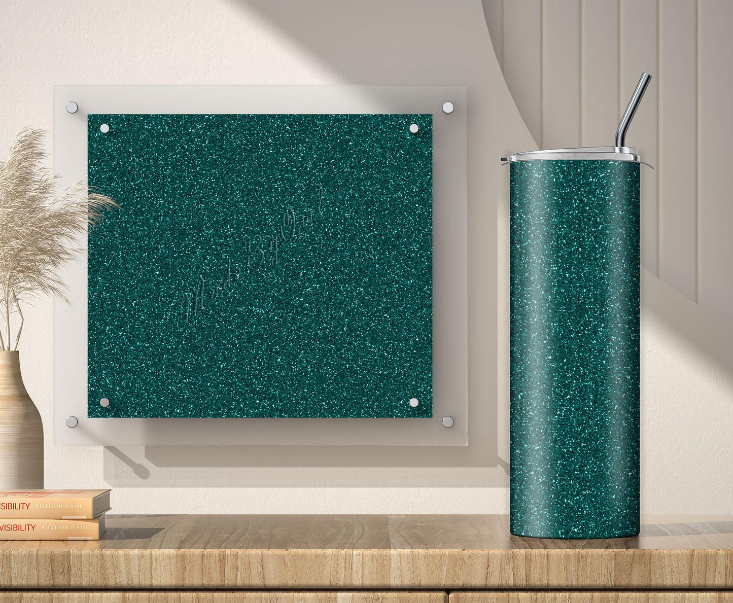Turquoise Glitter Tumbler Sublimation Designs – 20oz, 3 PNG Wraps Mini Bundle