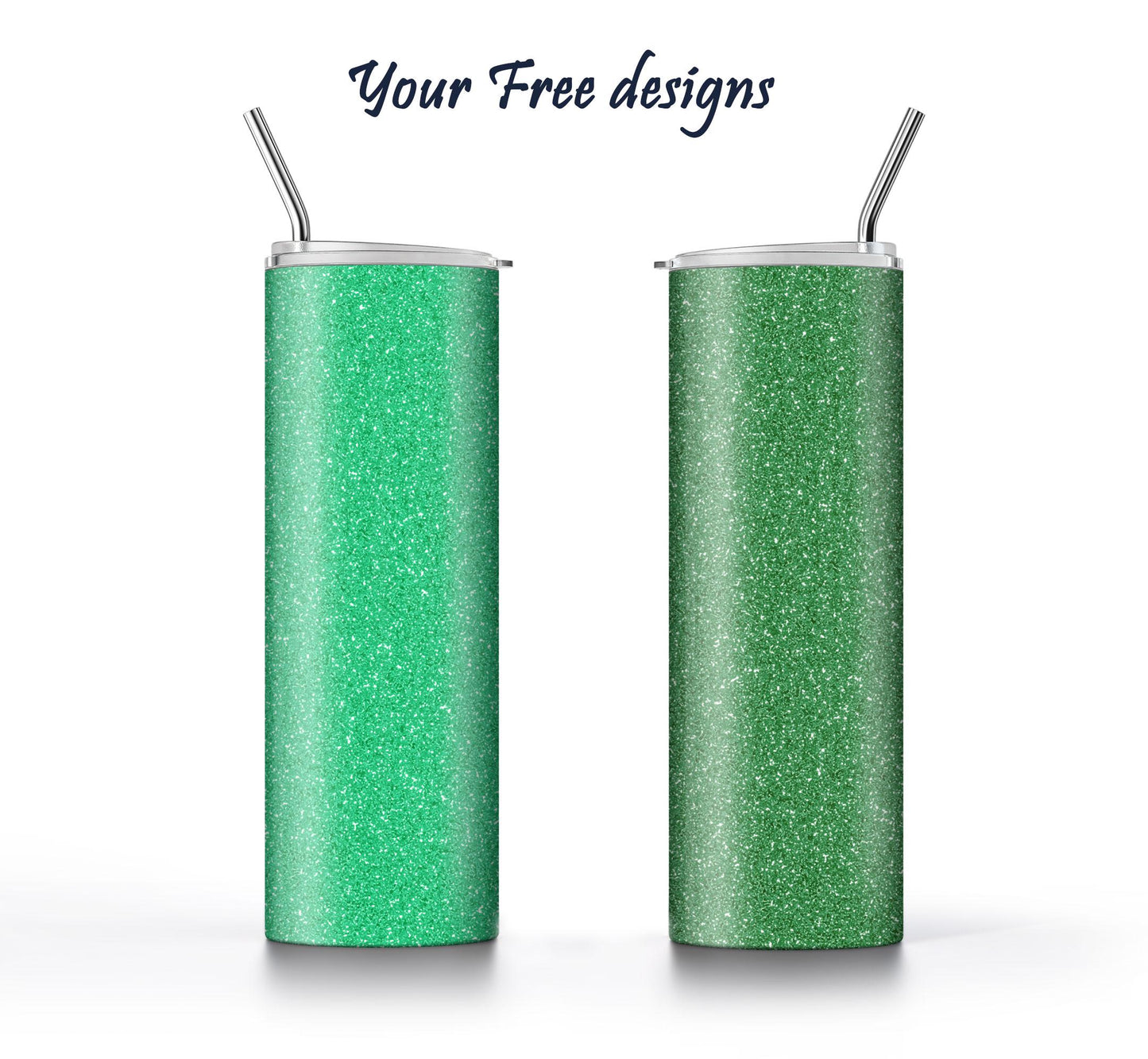 3 Grass & Olive Green Glitter Tumbler Sublimation Designs – 20oz, 3 PNG Wraps Mini Bundle