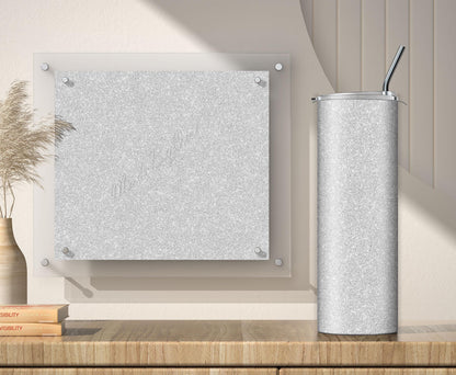 Silver and Gray Glitter Tumbler Sublimation Designs – 3 Solid Color PNG Wraps