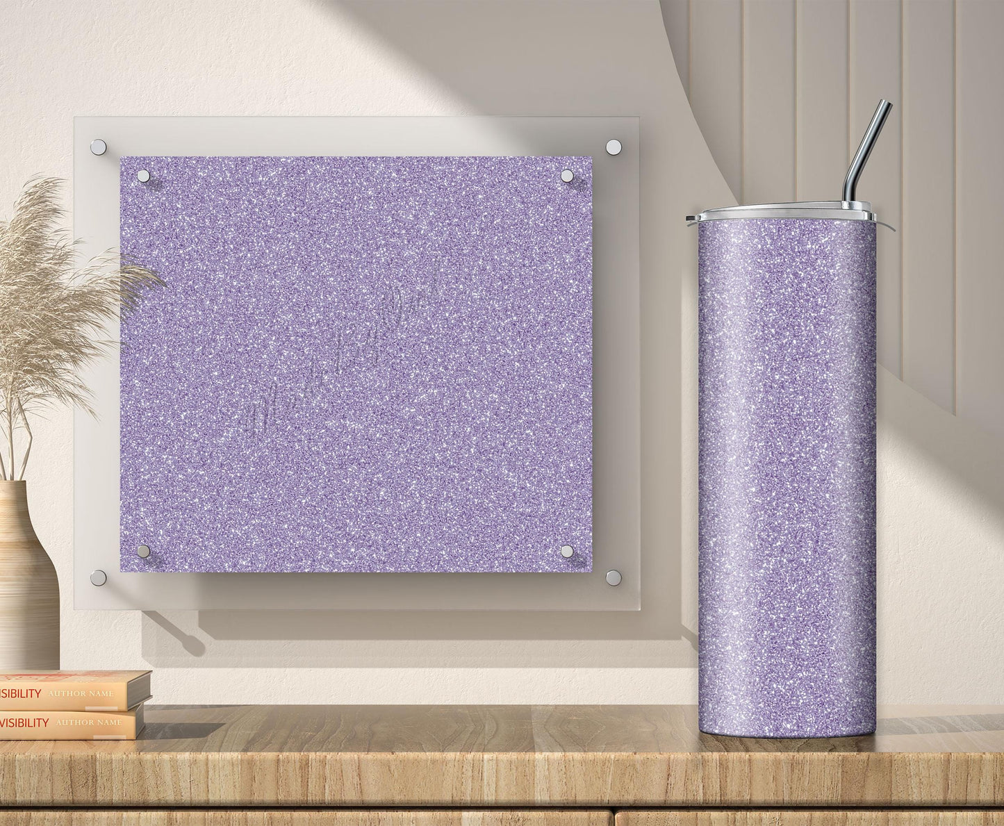Lilac Glitter Tumbler Sublimation Designs – 3 Solid Color PNG Wraps