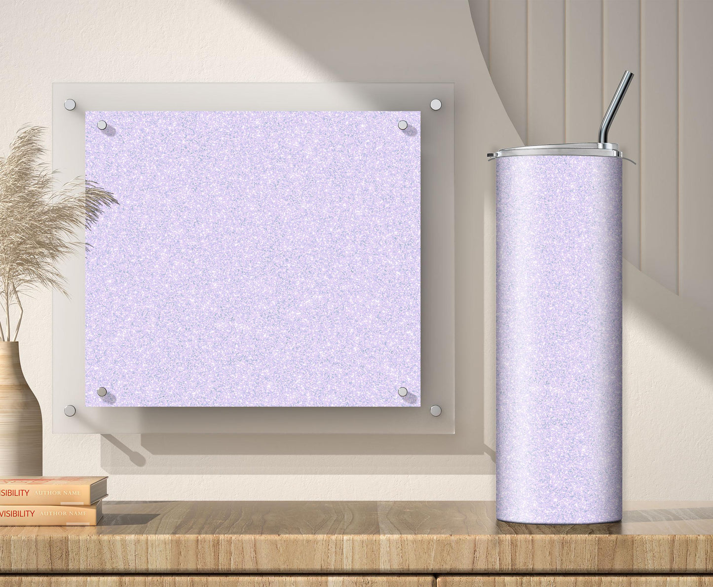 Lilac Glitter Tumbler Sublimation Designs – 3 Solid Color PNG Wraps