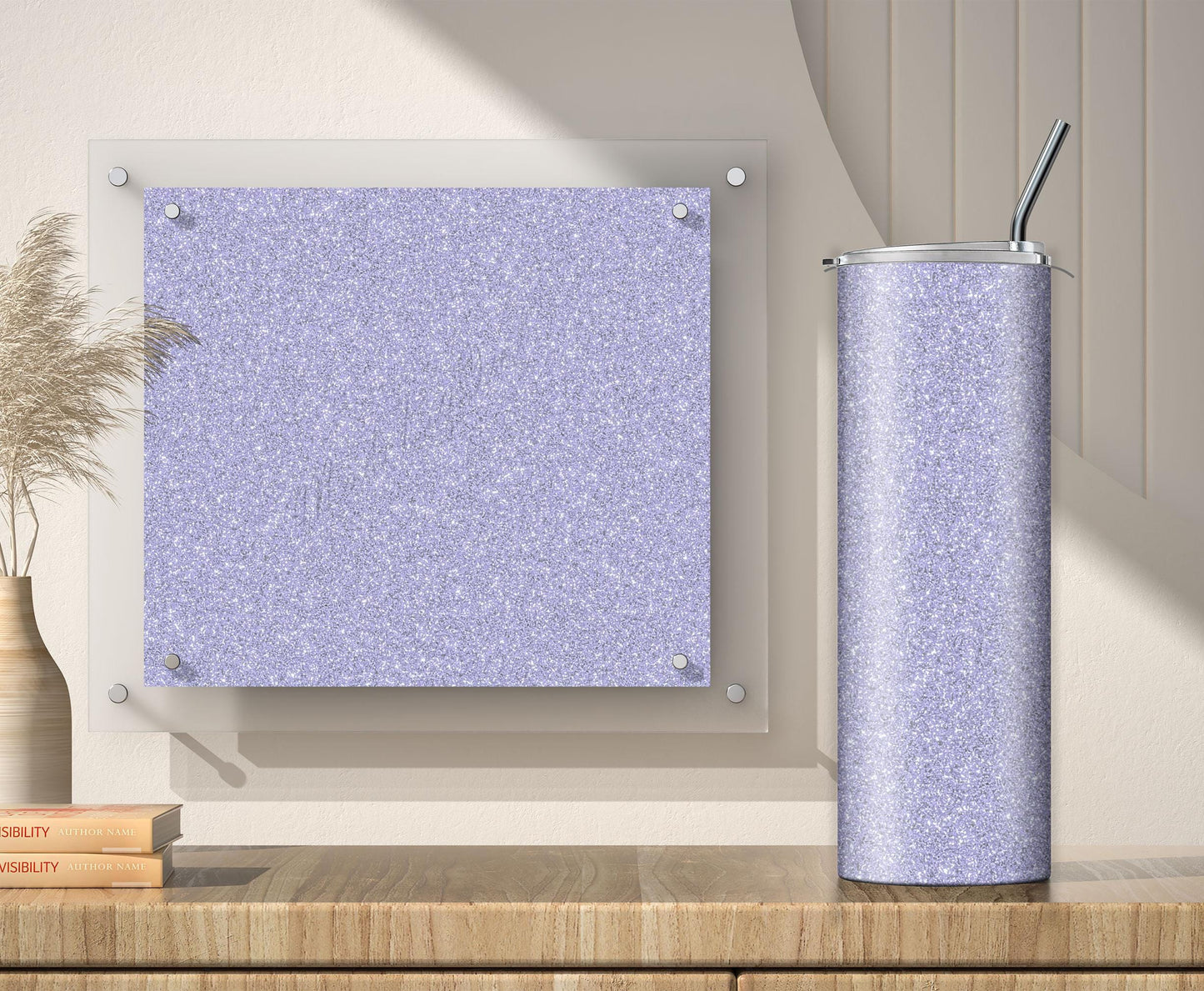 Lilac Glitter Tumbler Sublimation Designs – 3 Solid Color PNG Wraps