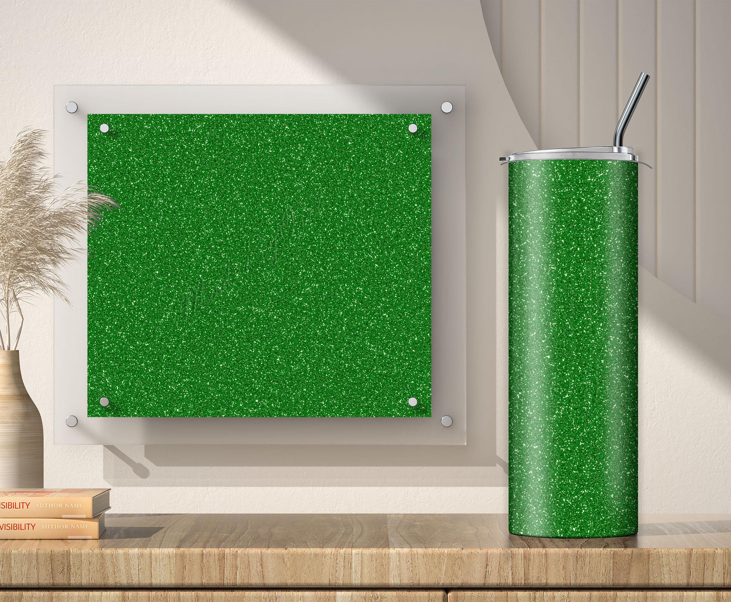 3 Grass & Olive Green Glitter Tumbler Sublimation Designs – 20oz, 3 PNG Wraps Mini Bundle