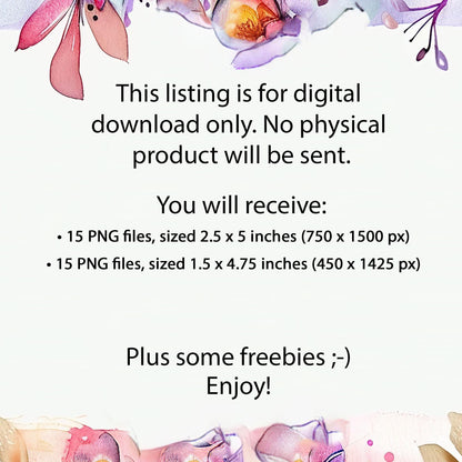 3D Flowers Glitter Pen Wraps PNG, 15 Sublimation Designs