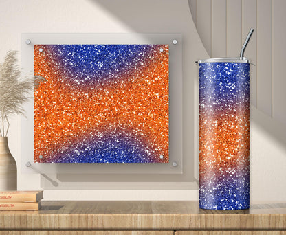 Blue and Orange Glitter Tumbler Sublimation Designs – Ombre, 20oz, 3 PNG Wraps