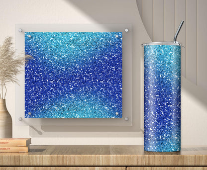 Light Blue Glitter Tumbler Sublimation Designs – Ombre, 20oz, 3 PNG Wraps