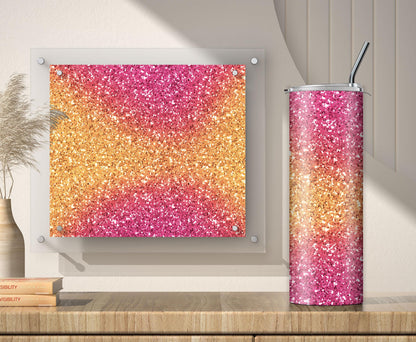 3 Gold and Pink Glitter Tumbler Sublimation Designs – Ombre, 20oz, 3 PNG Wraps