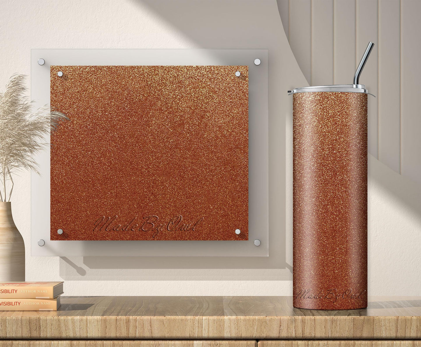Bronze Glitter Tumbler Sublimation Designs – 20oz, 3 PNG Wraps Mini Bundle