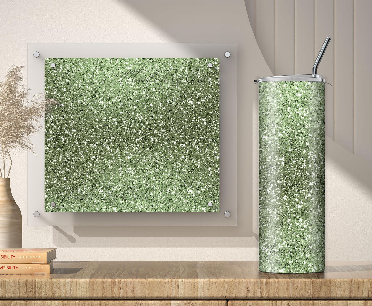 Sage Green Tumbler Sublimation Designs – Ombre, 20oz, 3 PNG Wraps