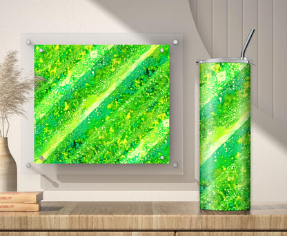 Lime Green Glitter Tumbler Sublimation Designs – Ombre, 20oz, 3 PNG Wraps
