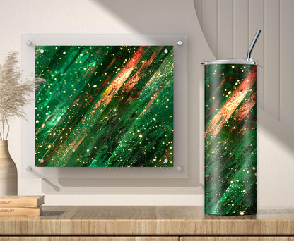 Emerald Green Glitter Tumbler Sublimation Designs – Ombre, 20oz, 3 PNG Wraps