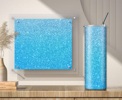 Light Blue Glitter Tumbler Sublimation Designs – Ombre, 20oz, 3 PNG Wraps