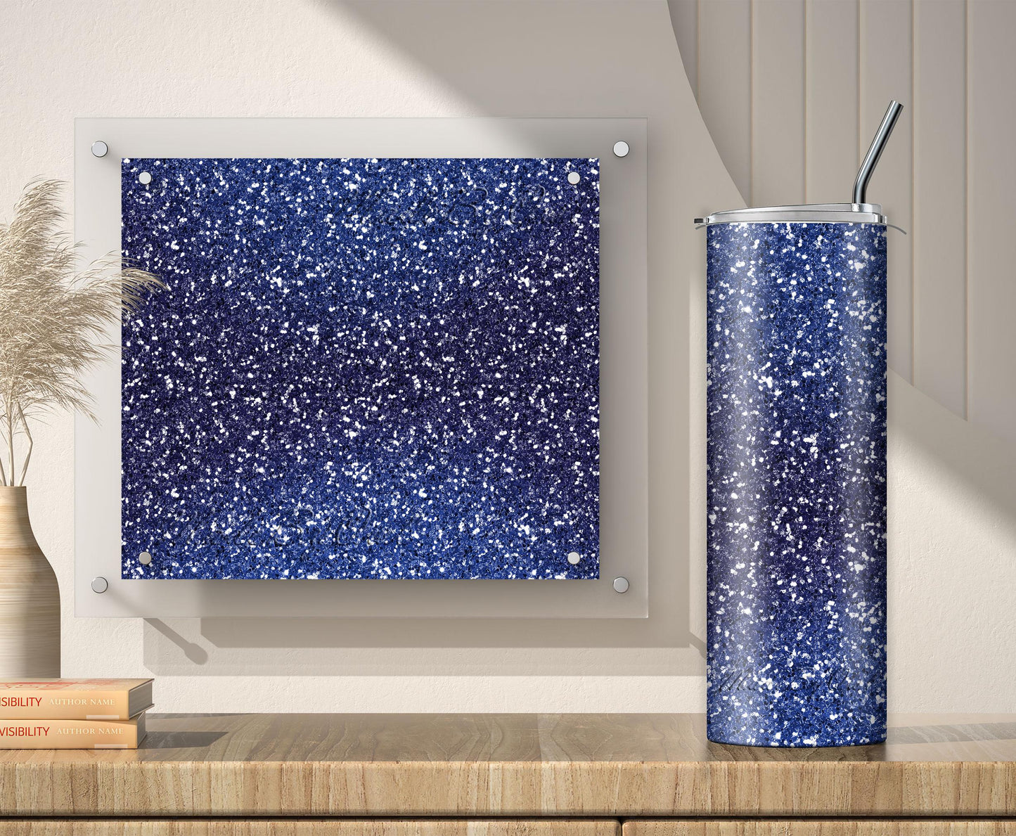Navy Blue Tumbler Sublimation Designs – Ombre, 20oz, 3 PNG Wraps