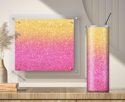 3 Gold and Pink Glitter Tumbler Sublimation Designs – Ombre, 20oz, 3 PNG Wraps