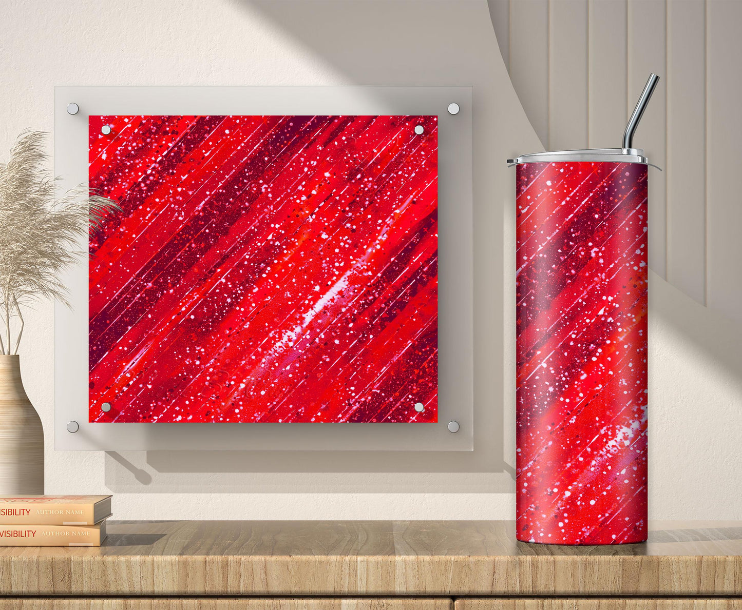 3 Red Glitter Tumbler Sublimation Designs – Ombre, 20oz, 3 PNG Wraps