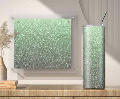 3 Sage Green Glitter Tumbler Sublimation Designs – 20oz, 3 PNG Wraps